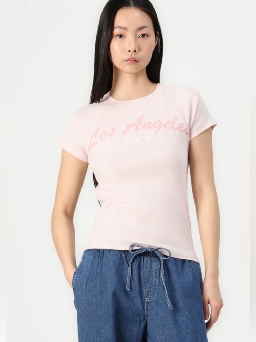 ‘Los Angeles' Baby Tee - Light Pink
